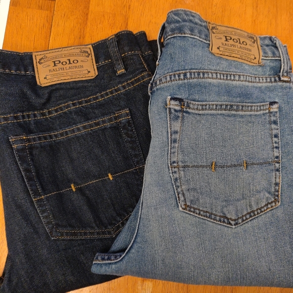 2 Pairs of Boys Polo Jeans for $40! Worn 1x if that no stains rips - Picture 1 of 4